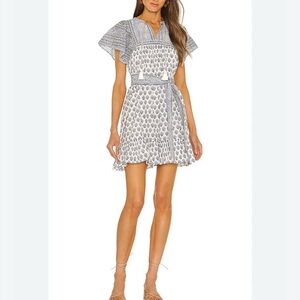 Cleobella mini cotton dress blue size xs EUC